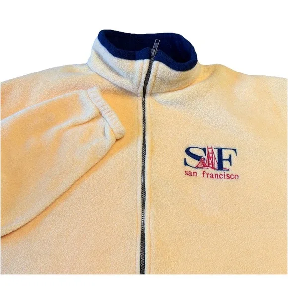 San Francisco Vintage Y2K Fleece Jacket Full Zip Embroidered Jacket Mens Sz L - Picture 2 of 9